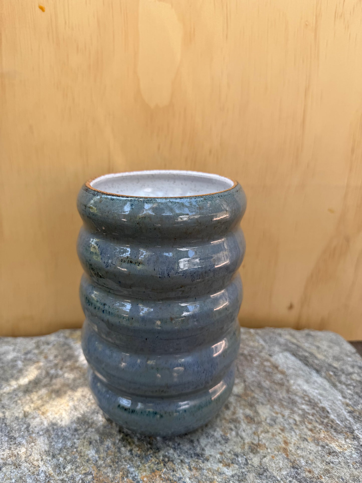 Wavy Vase in Blue/White