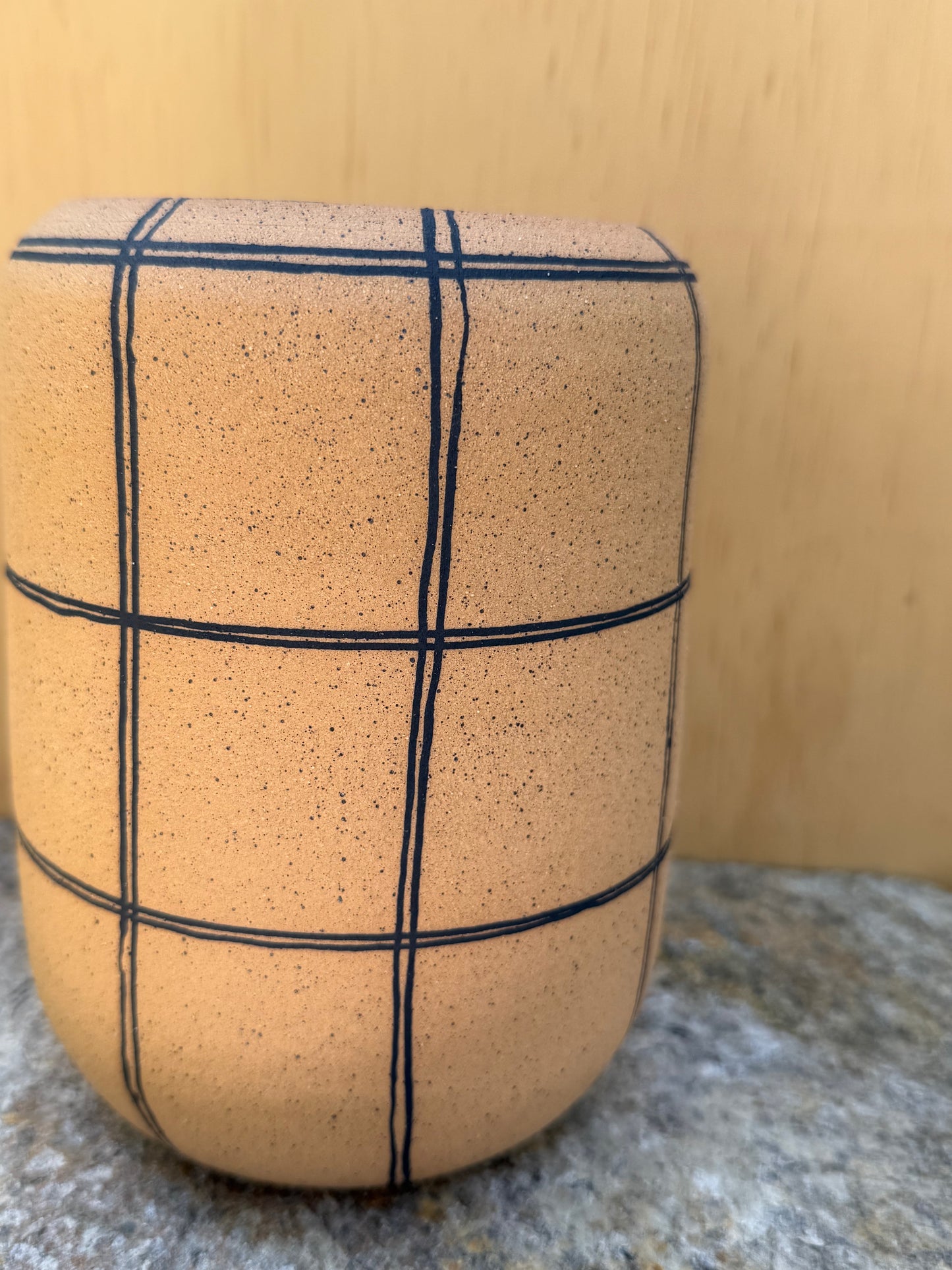 Plaid Ceramic Vase