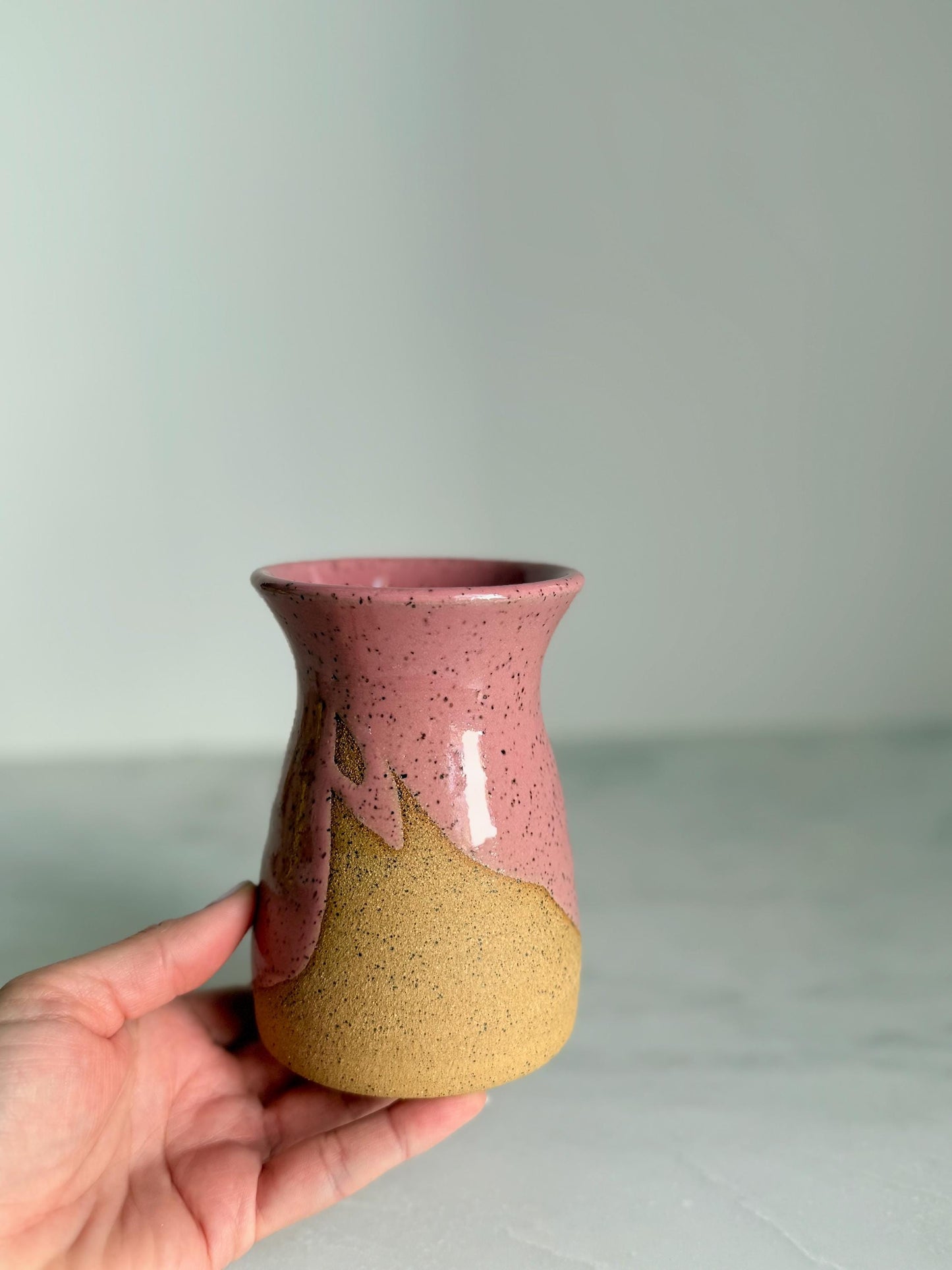 Hourglass Vase Speckled Pink (Small)