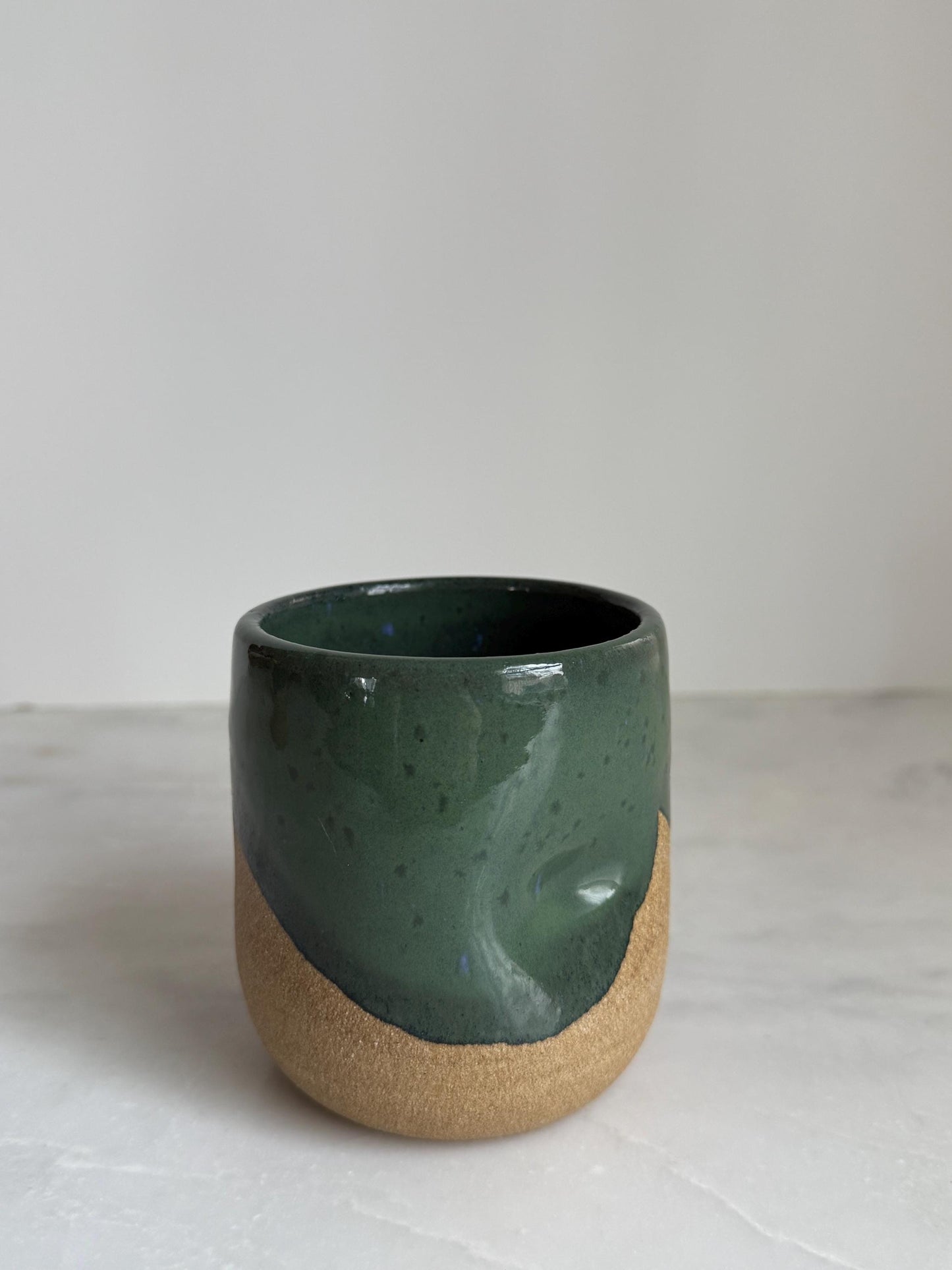 Blue-Green Layered Dimple Cup