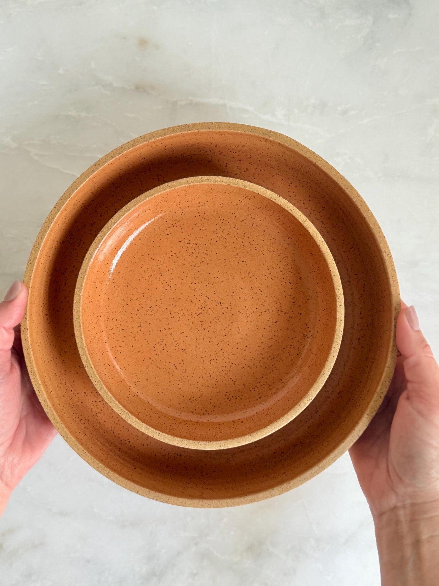 Handmade Ceramic Blate / Pasta Bowl / Toasted Orange