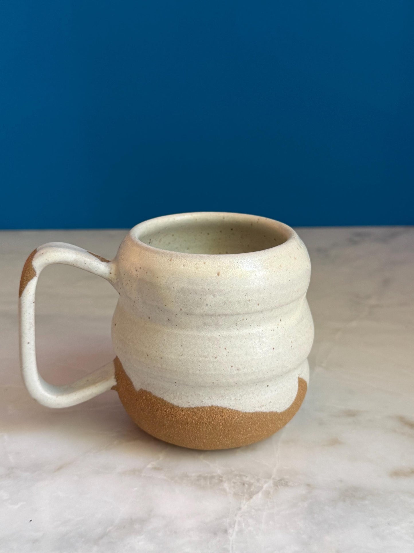 Handmade Ripple Mug - Oatmeal