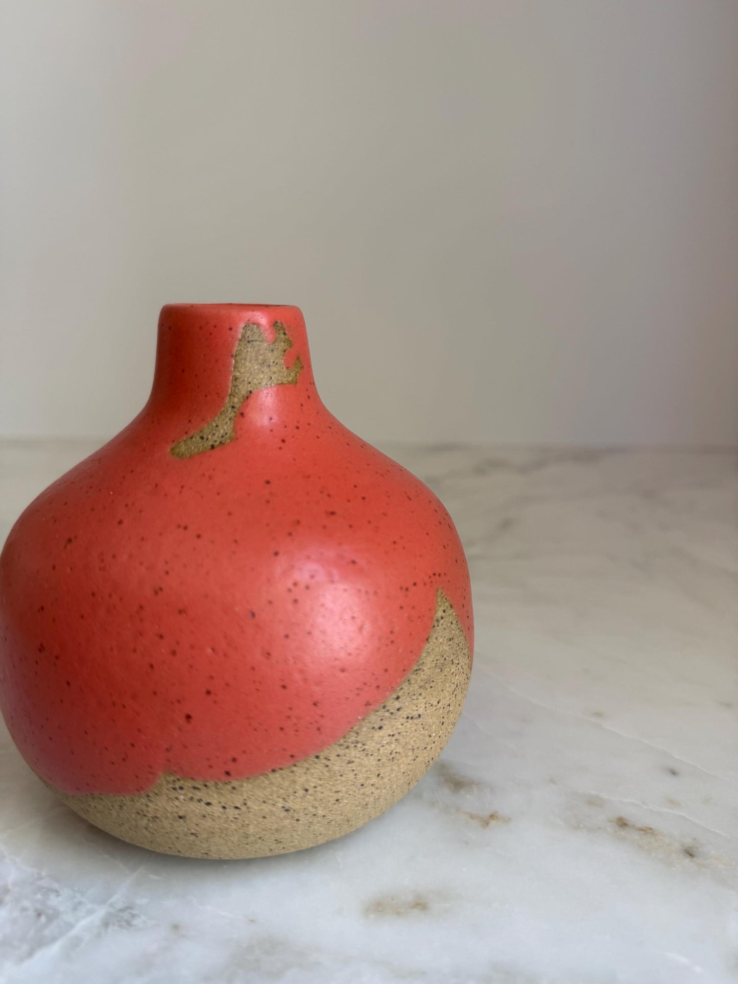 Coral Bottleneck Vase - 5 inch