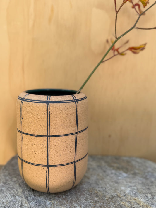 Plaid Ceramic Vase