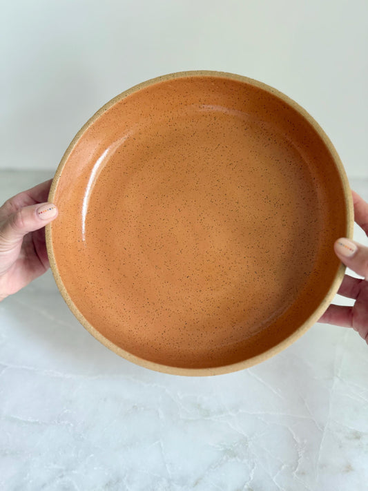 Handmade Ceramic Blate / Pasta Bowl / Toasted Orange