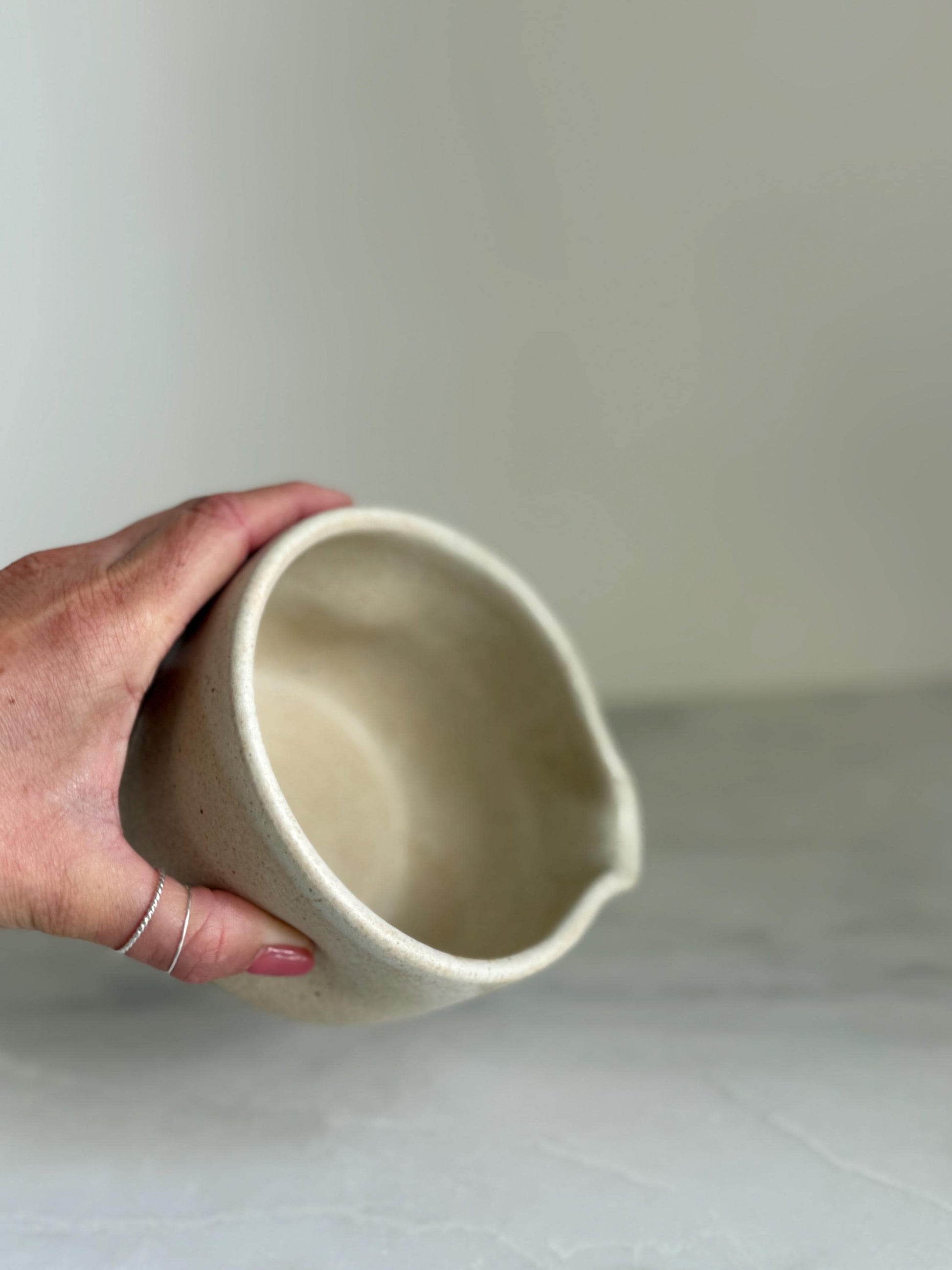 Handmade Ceramic Matcha Bowl / Oatmeal