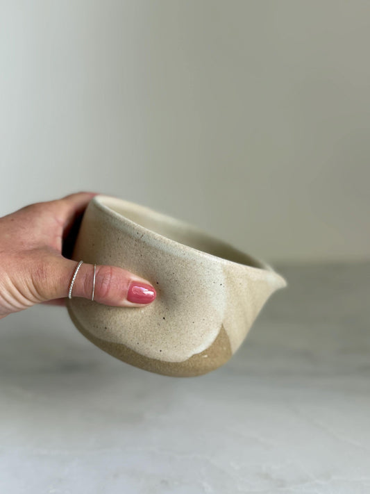 Handmade Ceramic Matcha Bowl / Oatmeal