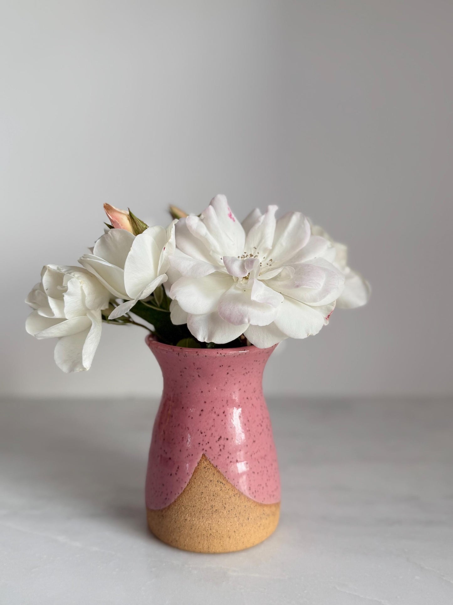 Hourglass Vase Speckled Pink (Small)