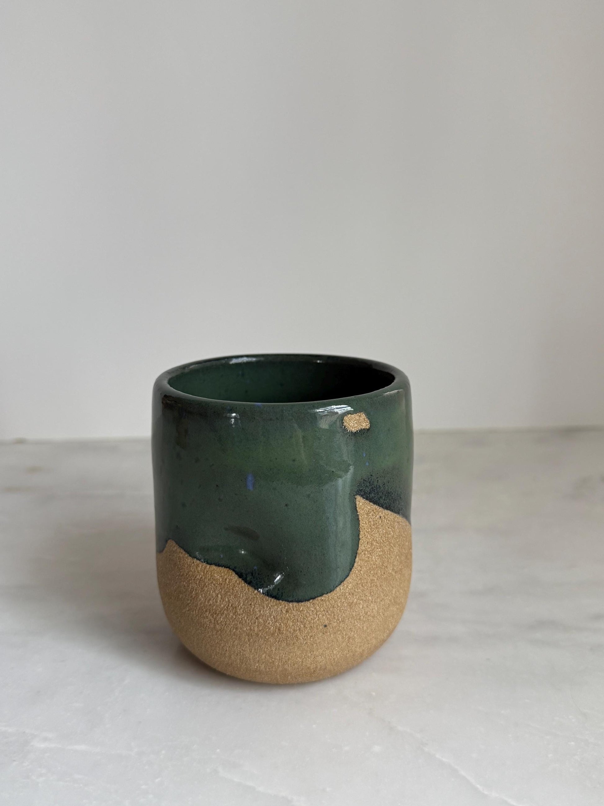 Blue-Green Layered Dimple Cup