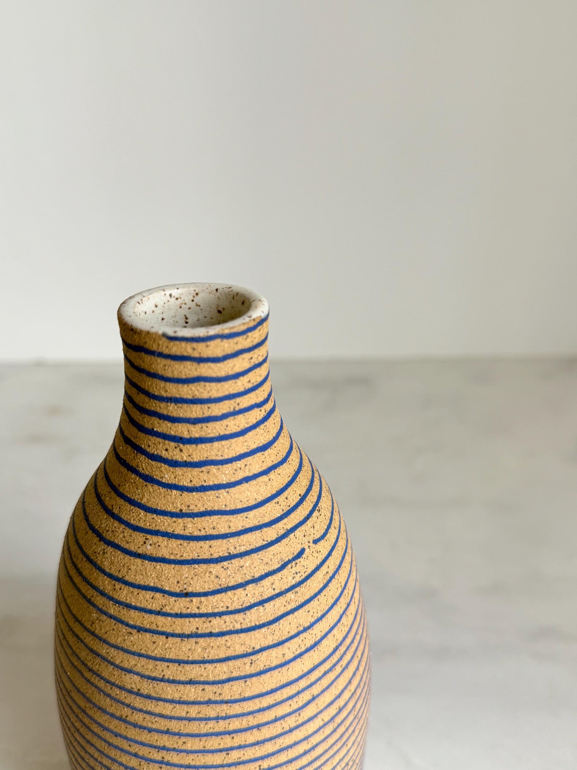 Electric Blue Striped Vase