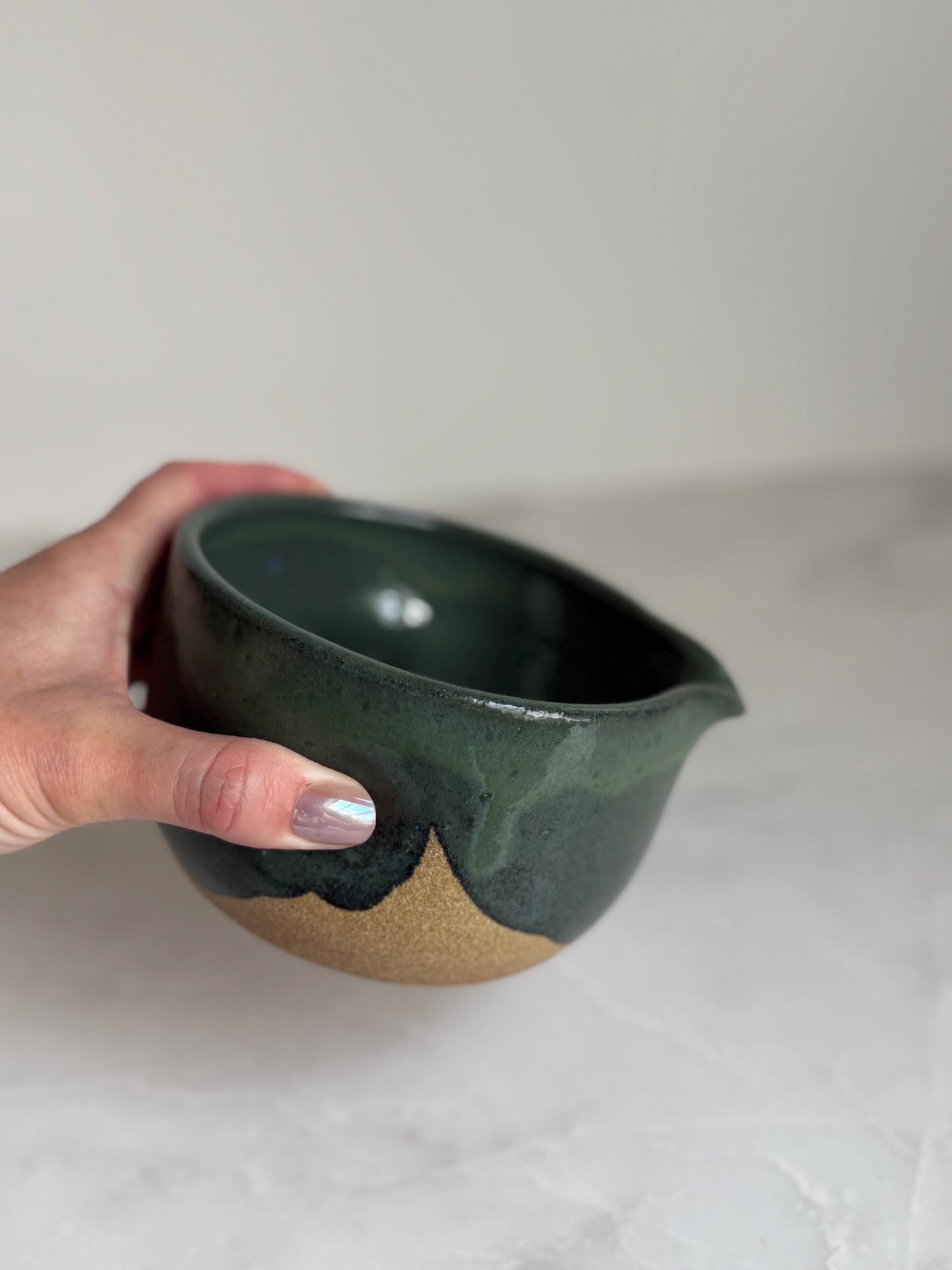 Handmade Ceramic Matcha Bowl / Peacock