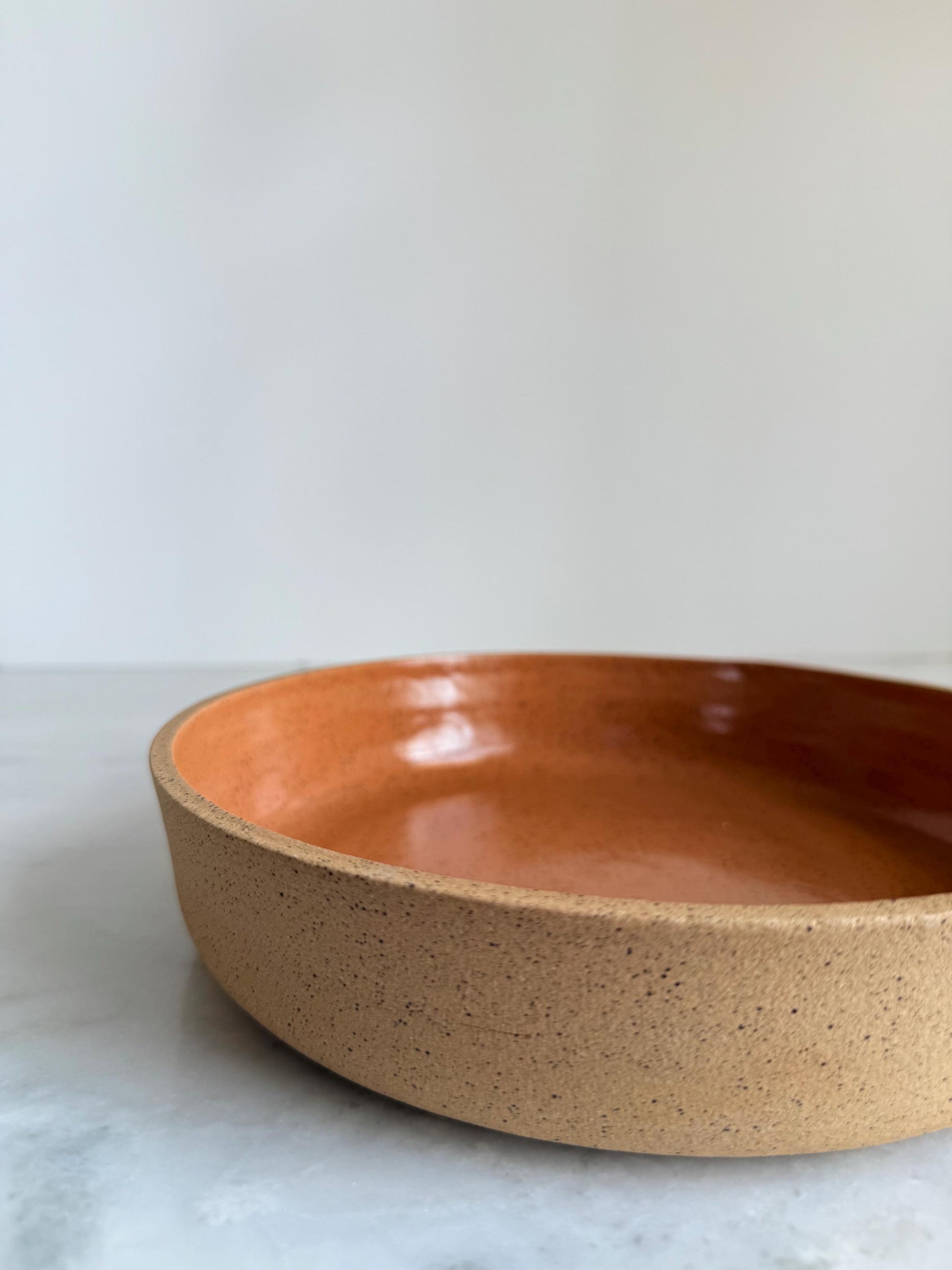 Handmade Ceramic Blate / Pasta Bowl / Toasted Orange
