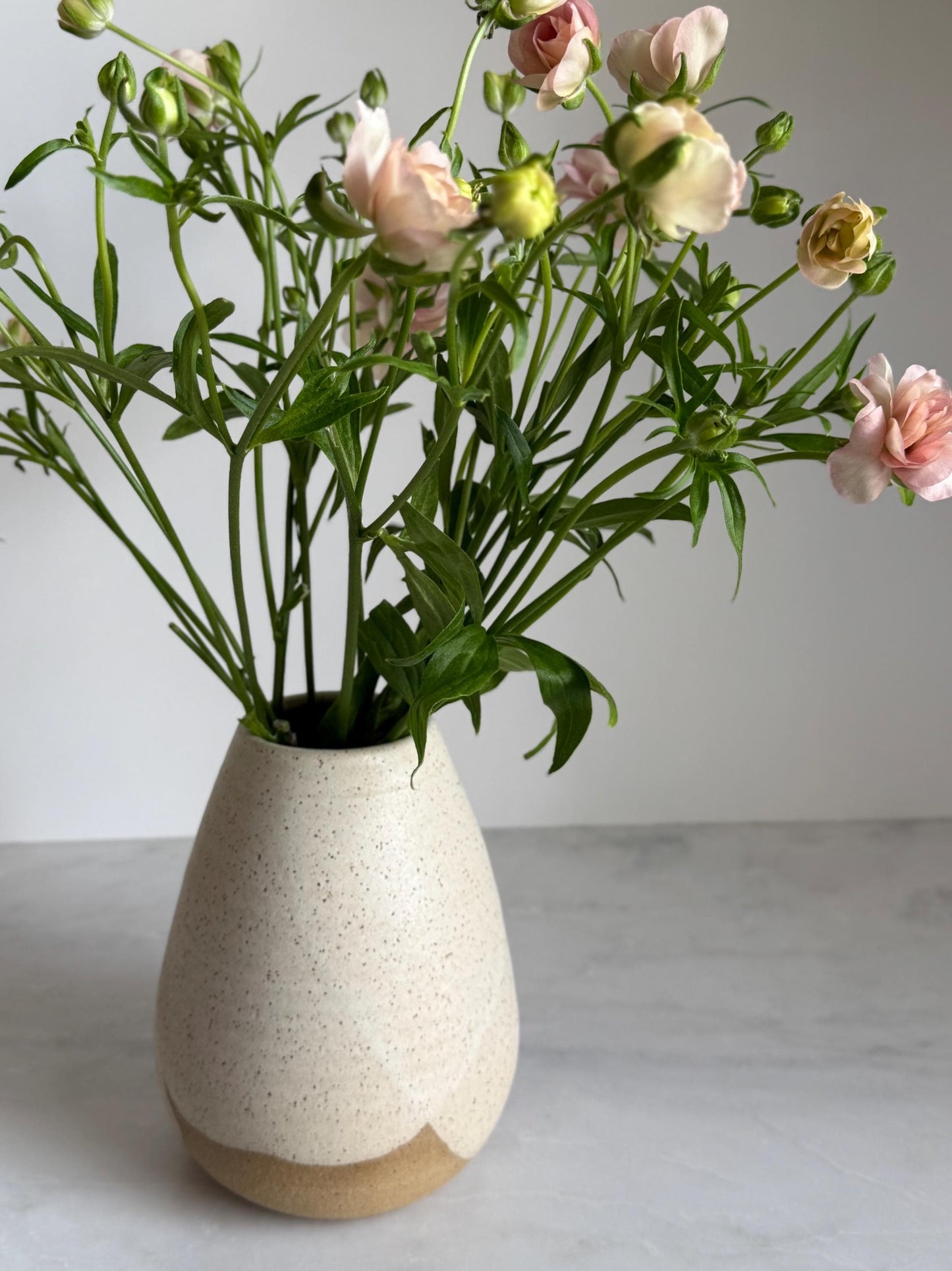 Raindrop Vase - Speckled White