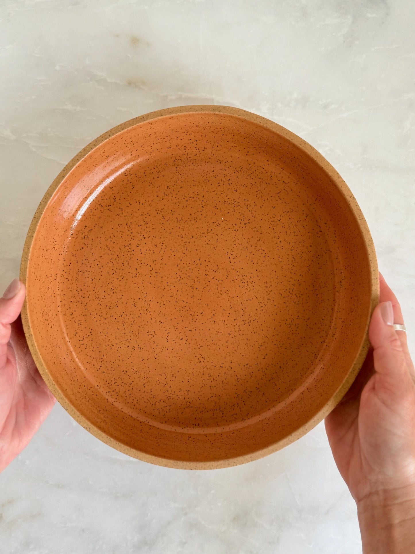 Handmade Ceramic Blate / Pasta Bowl / Toasted Orange