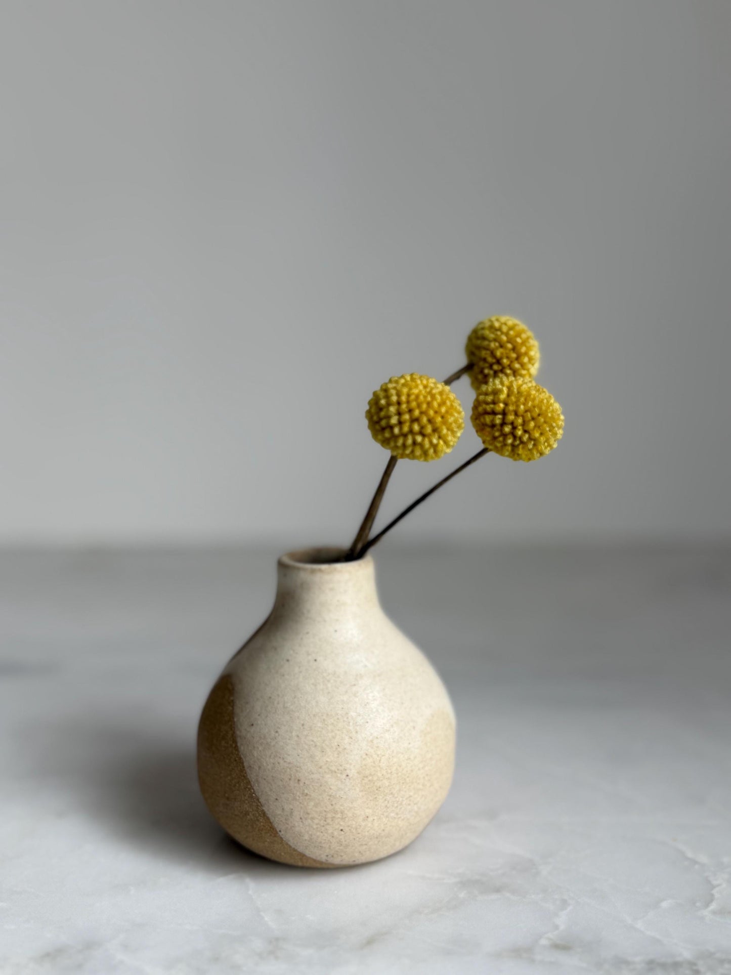 Cream Bottleneck Bud Vase