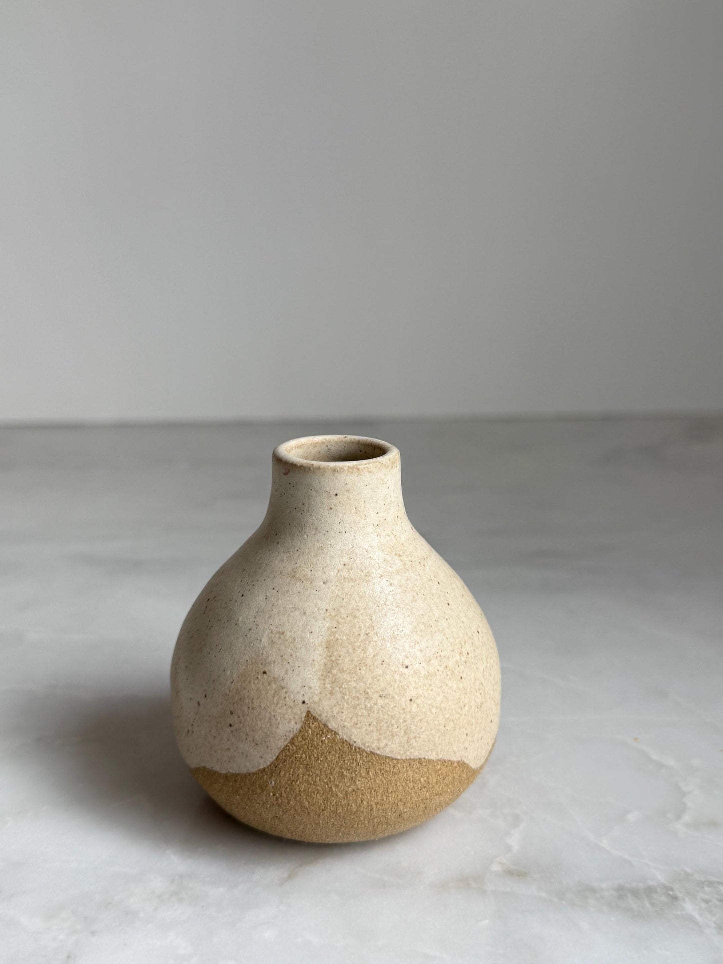 Cream Bottleneck Bud Vase
