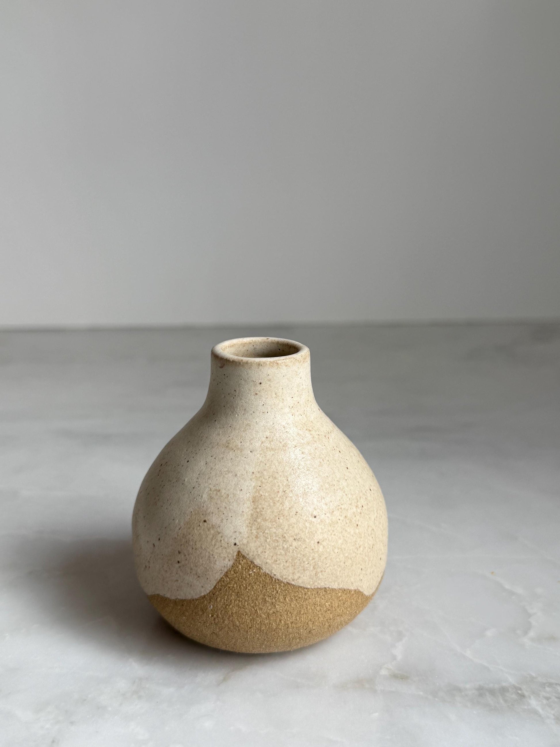 Cream Bottleneck Bud Vase