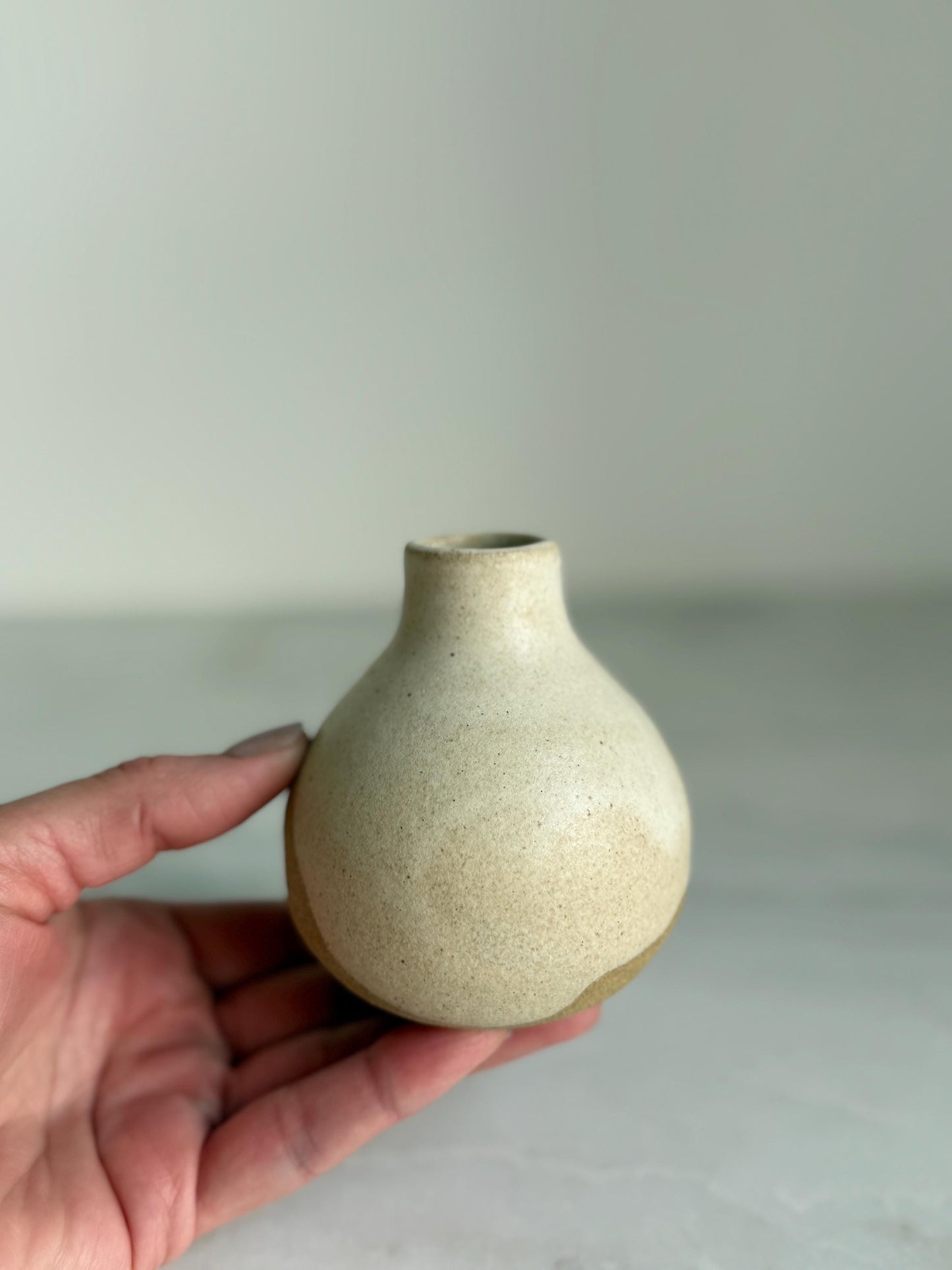 Cream Bottleneck Bud Vase