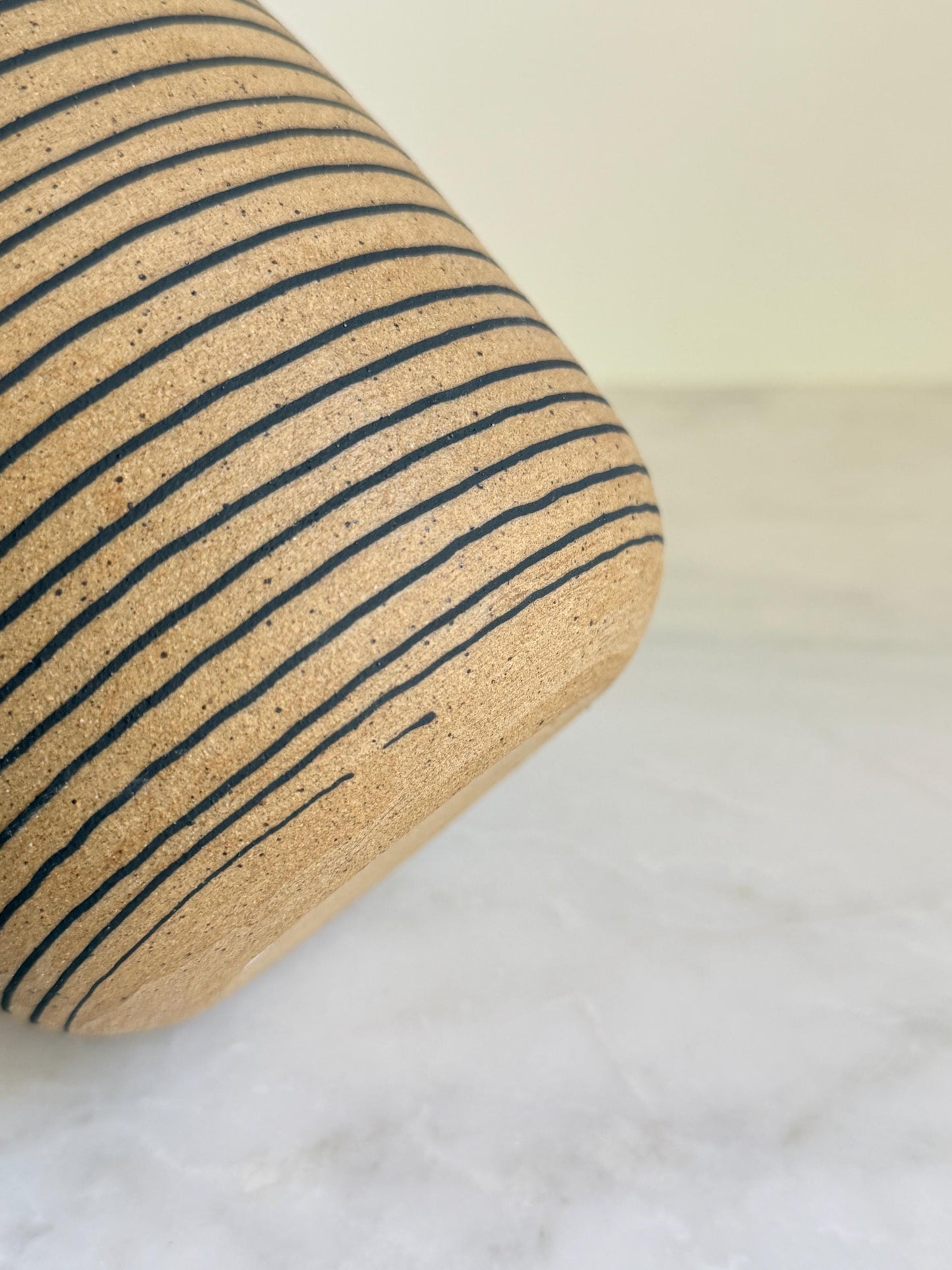Ceramic Horizontal Striped Vase/Utencil Holder