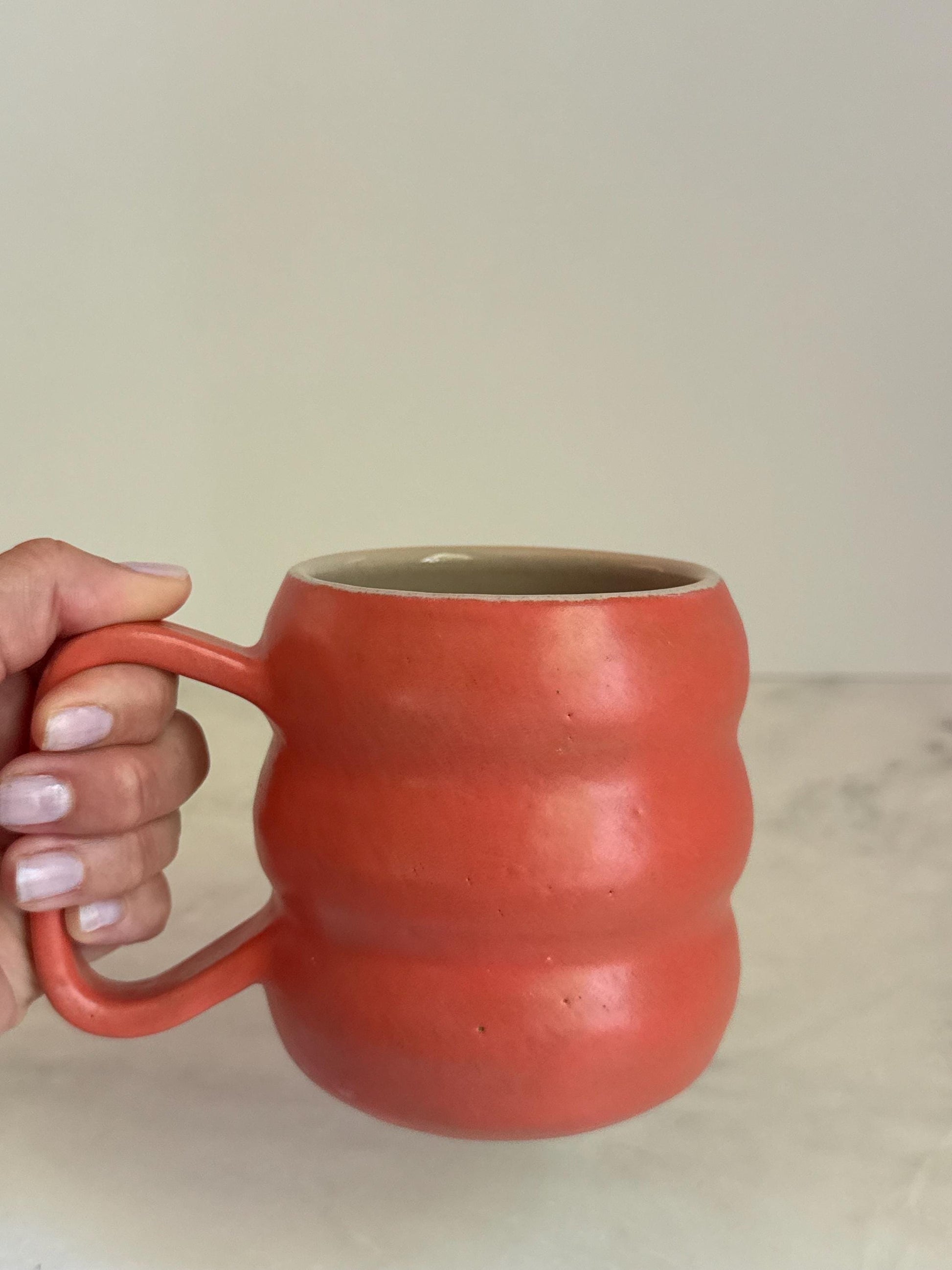 Handmade Two-Tone Mug - Coral/Blush