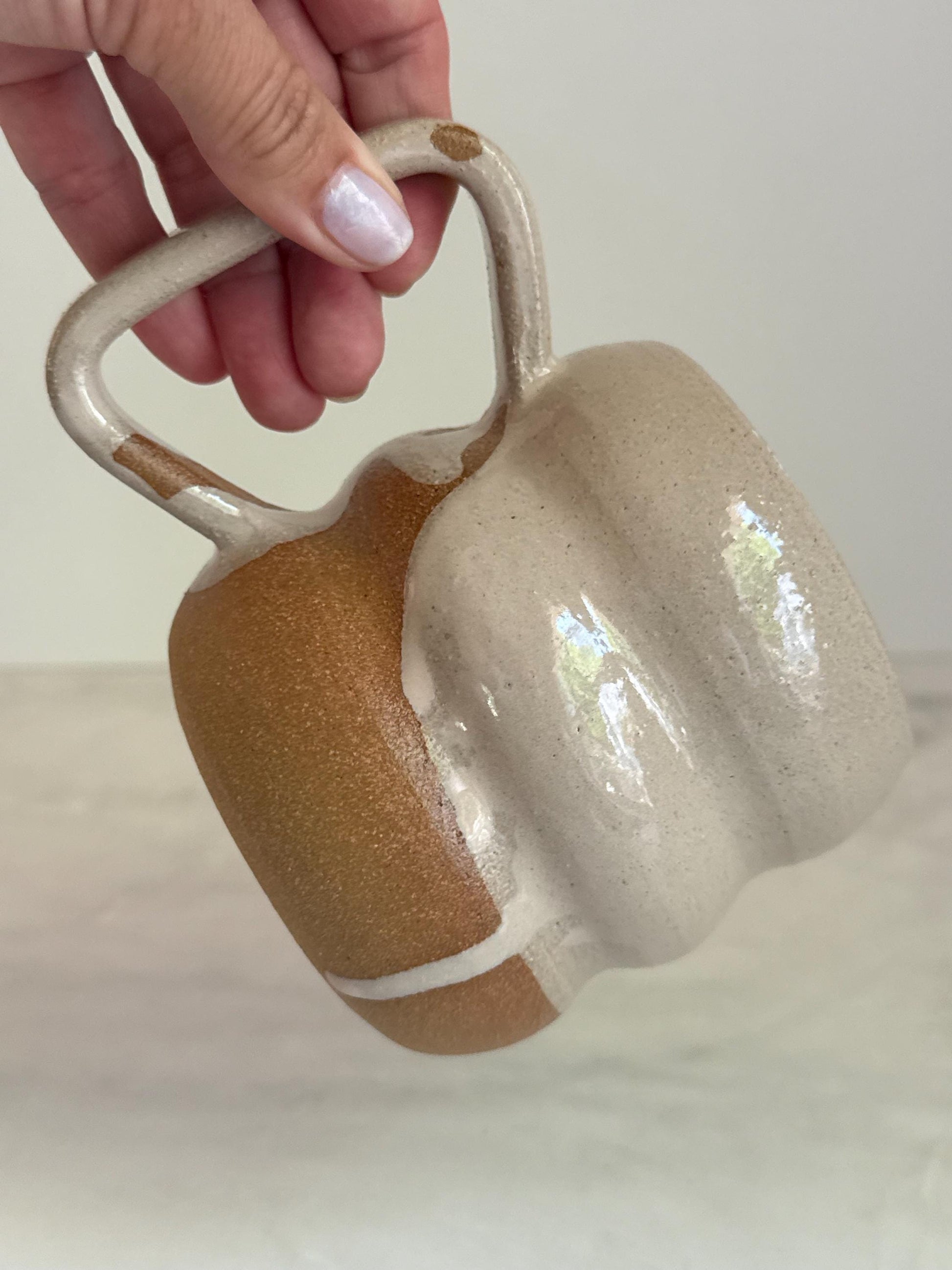 Handmade Ripple Mug - Blush