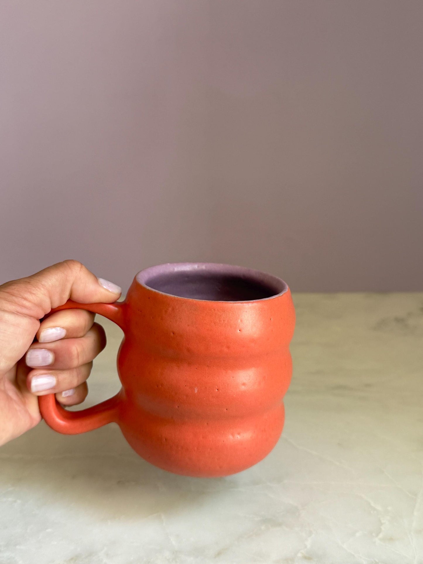 Handmade Two-Tone Mug - Coral