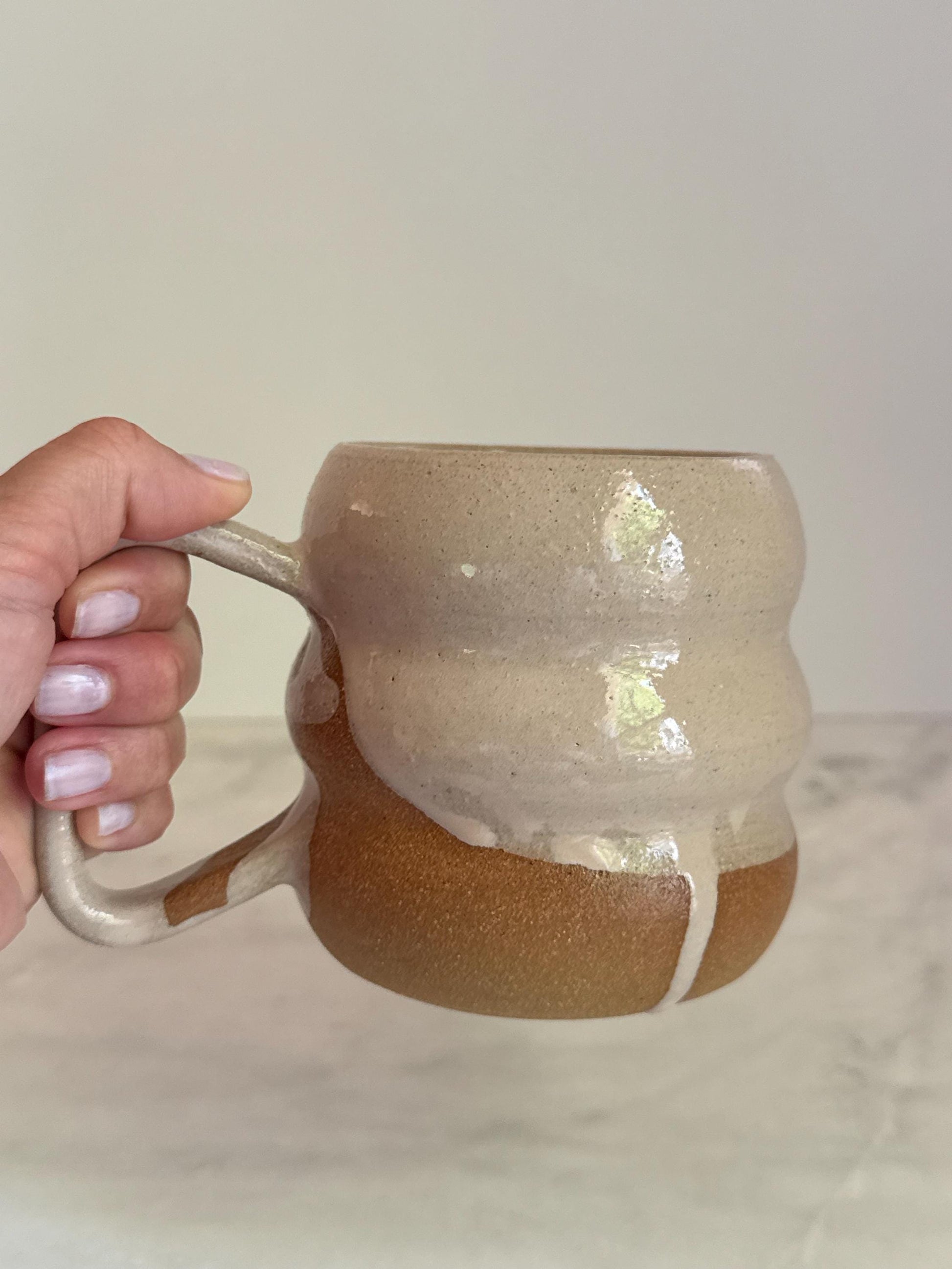 Handmade Ripple Mug - Blush