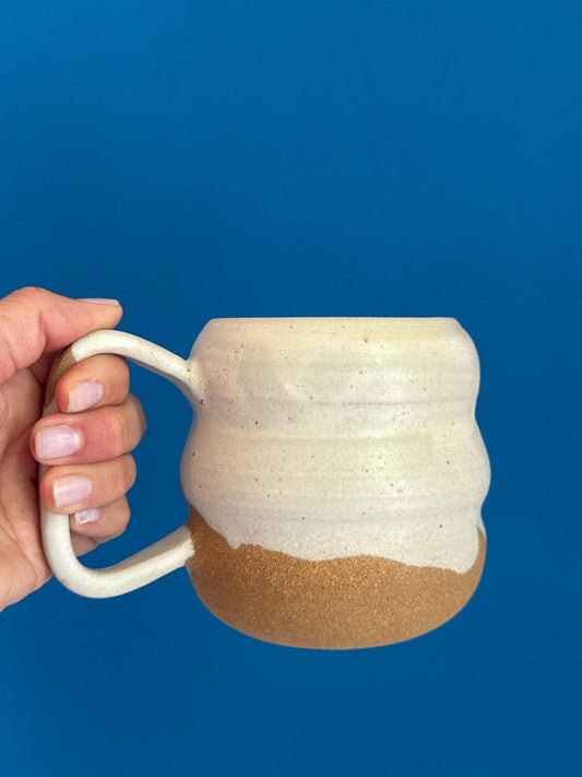 Handmade Ripple Mug - Oatmeal