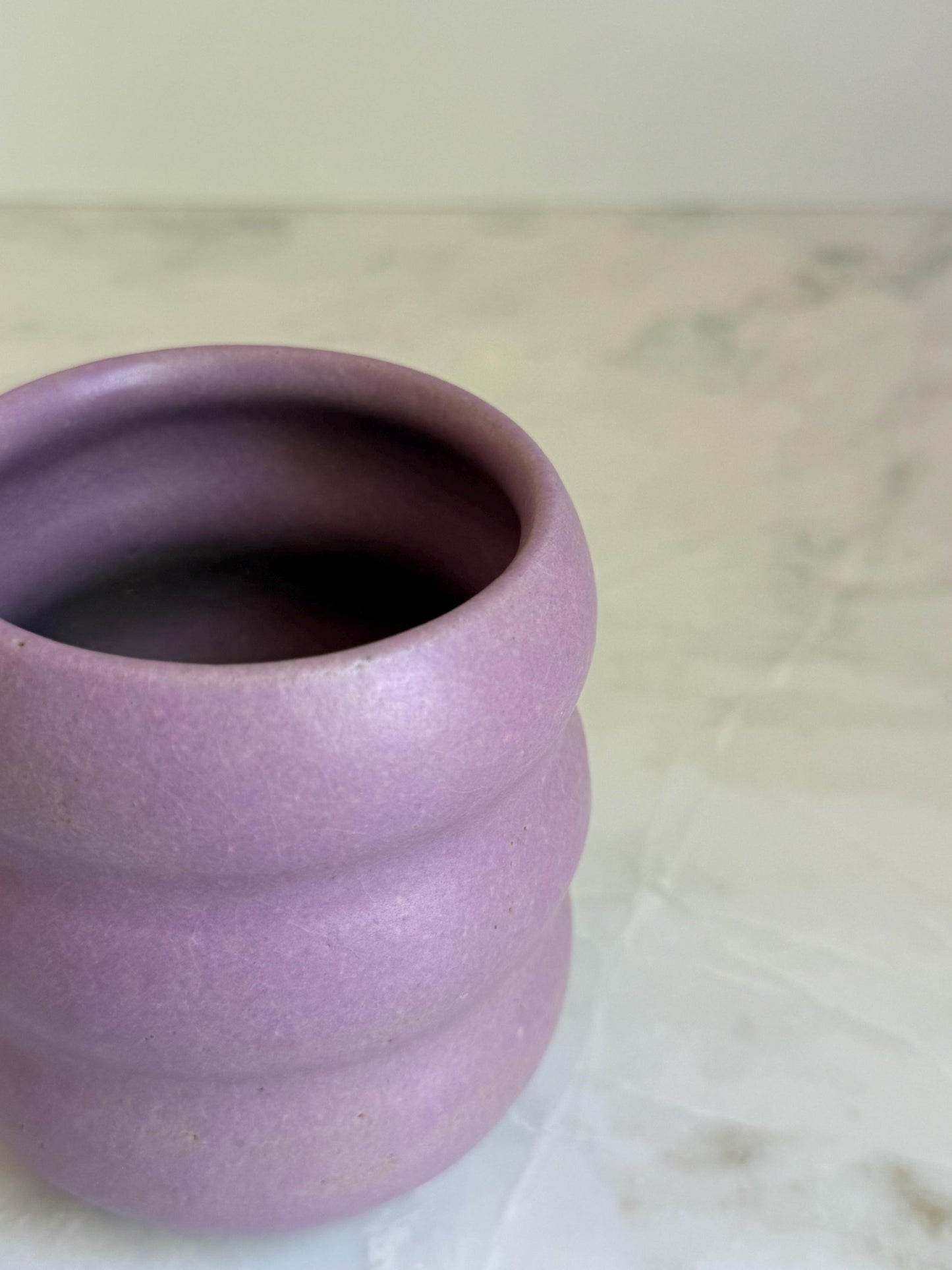 Handmade Two-Tone Mug - Purple/Coral Handle