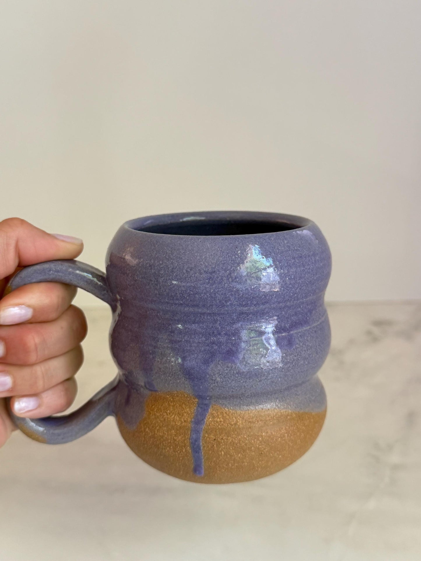 Handmade Ripple Mug - Purple