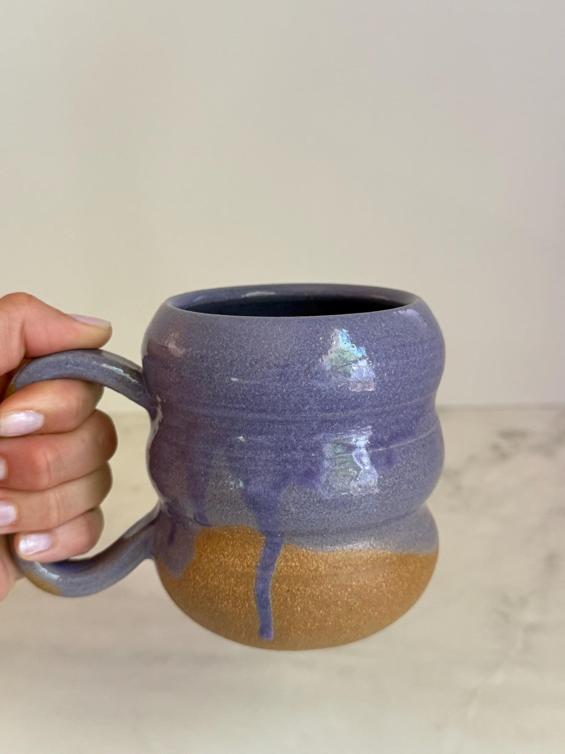 Handmade Ripple Mug - Purple