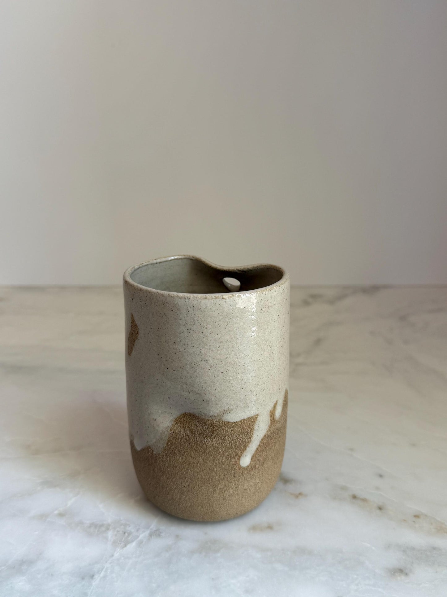 Handmade Ceramic Iced Coffee Cup with Straw