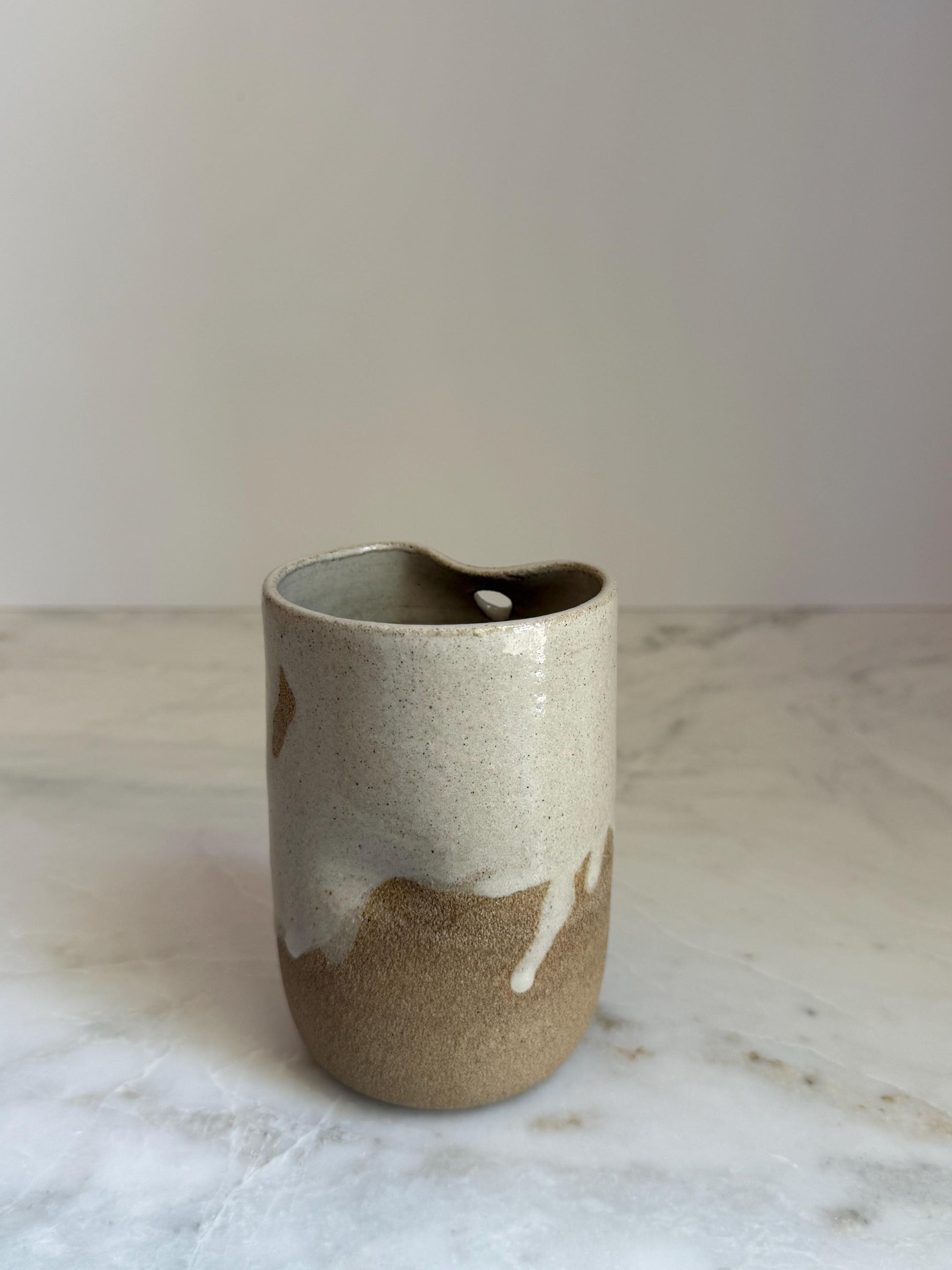 Handmade Ceramic Iced Coffee Cup with Straw