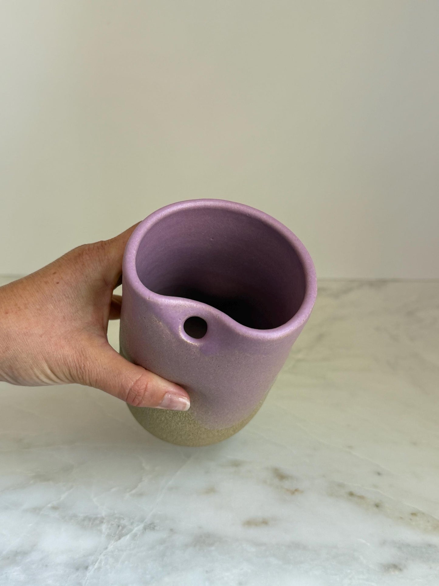 Handmade Ceramic Iced Coffee Cup with Straw