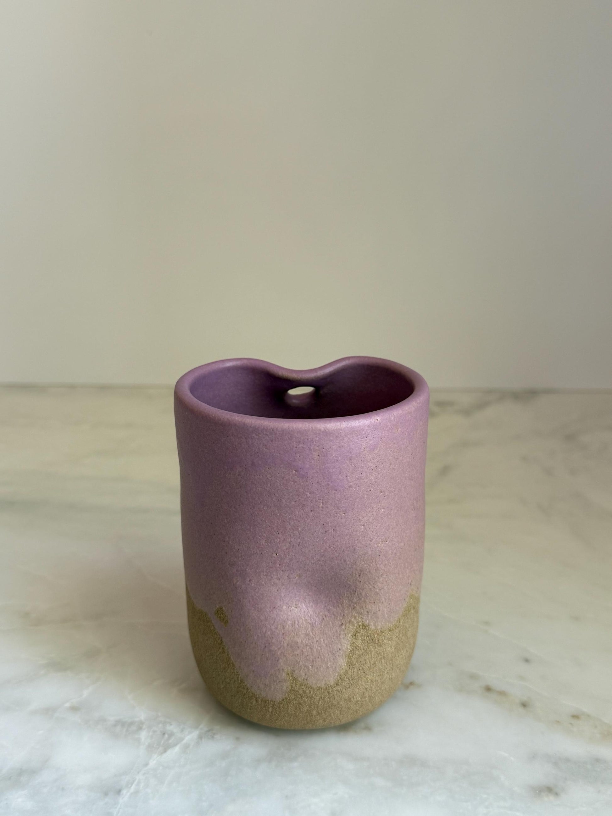 Handmade Ceramic Iced Coffee Cup with Straw