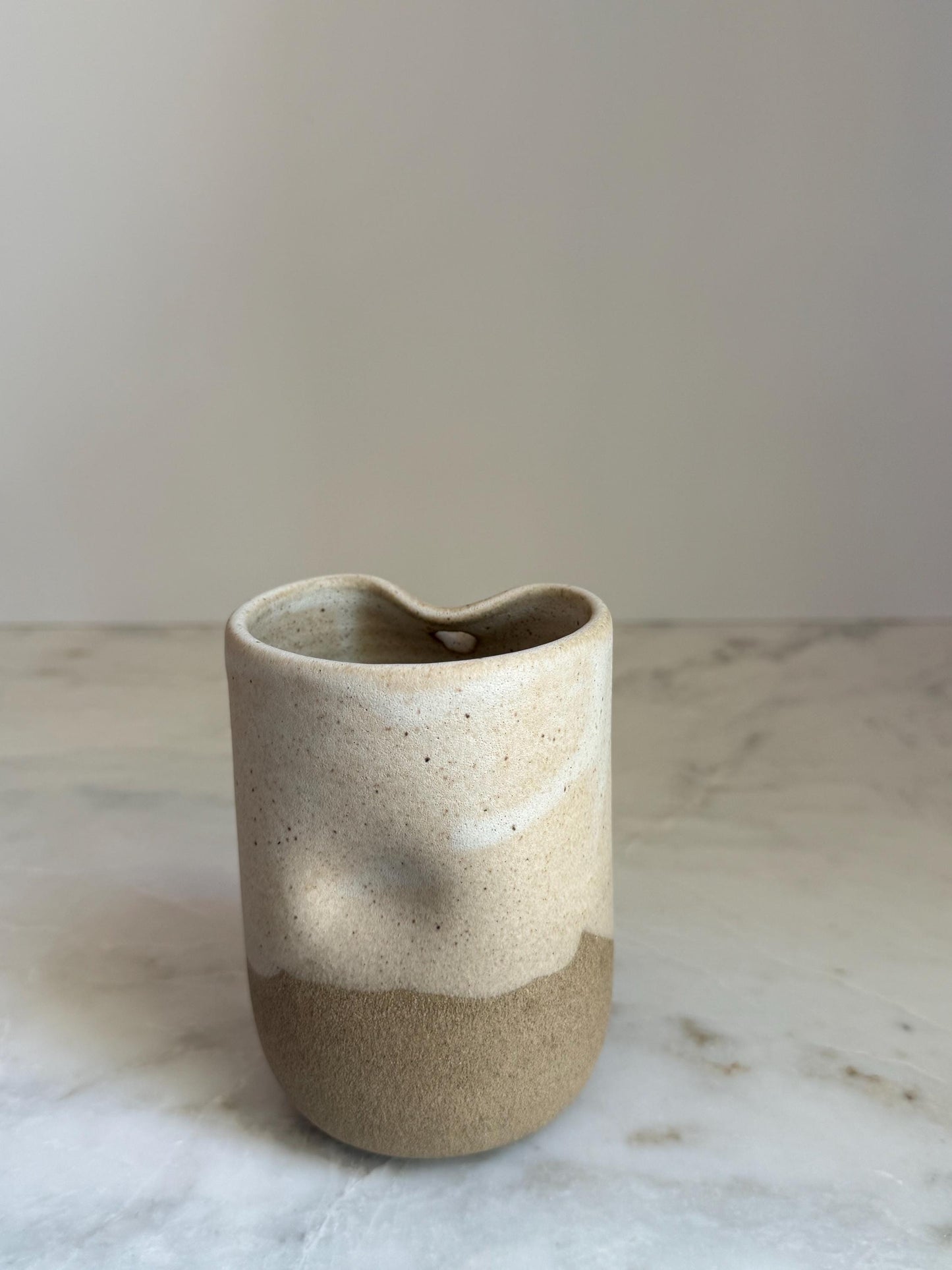 Handmade Ceramic Iced Coffee Cup with Straw
