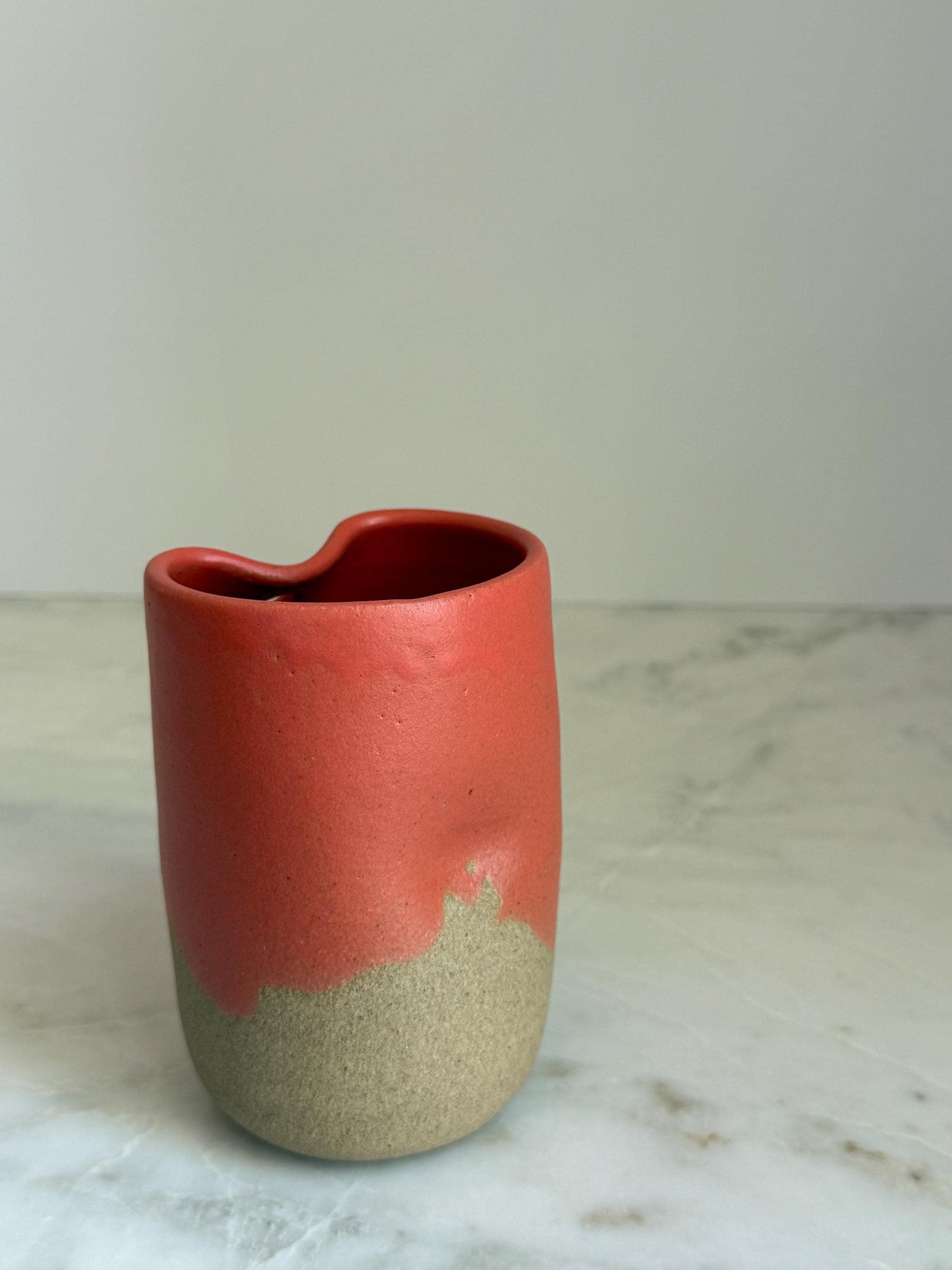 Handmade Ceramic Iced Coffee Cup with Straw