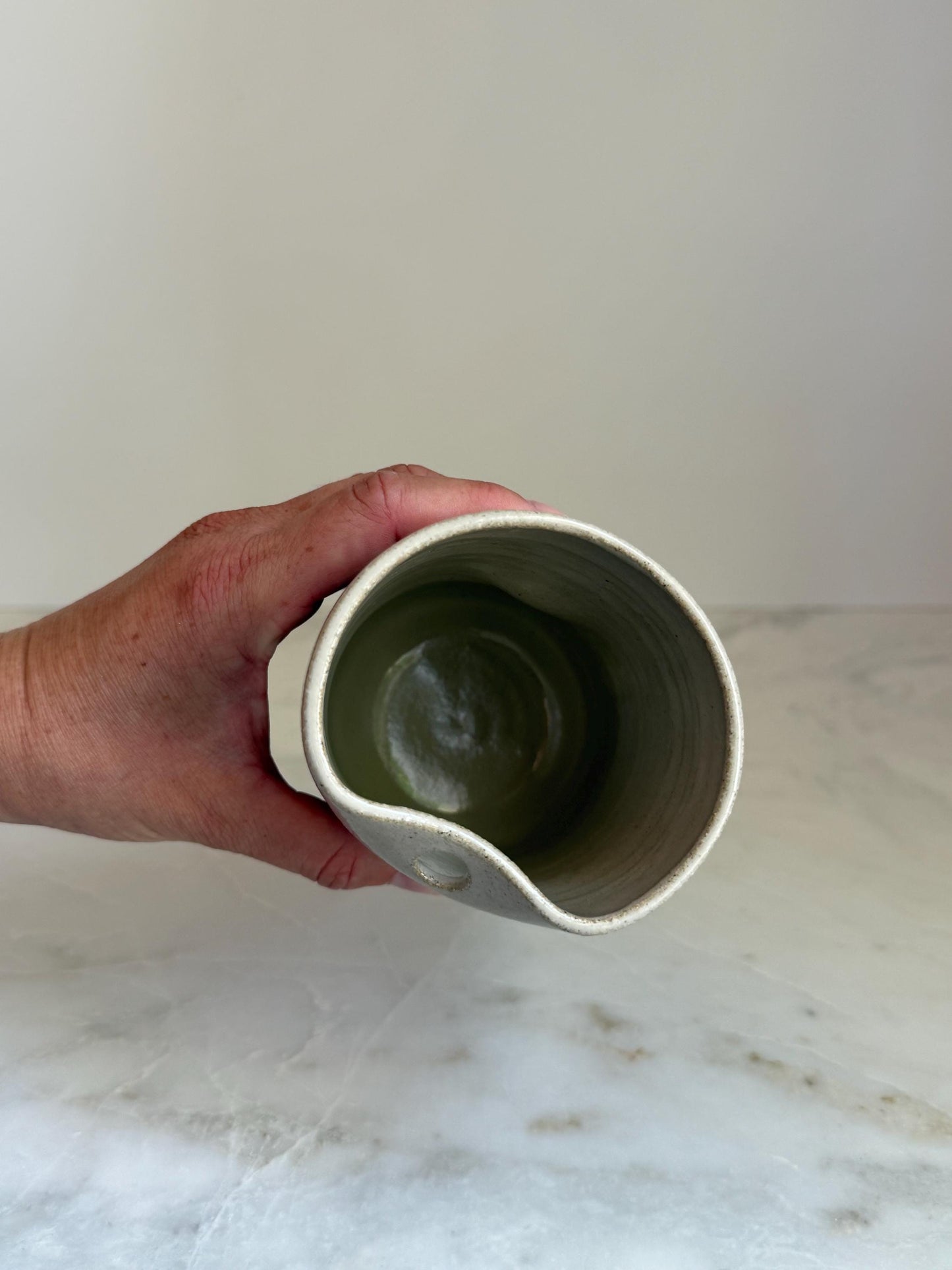 Handmade Ceramic Iced Coffee Cup with Straw
