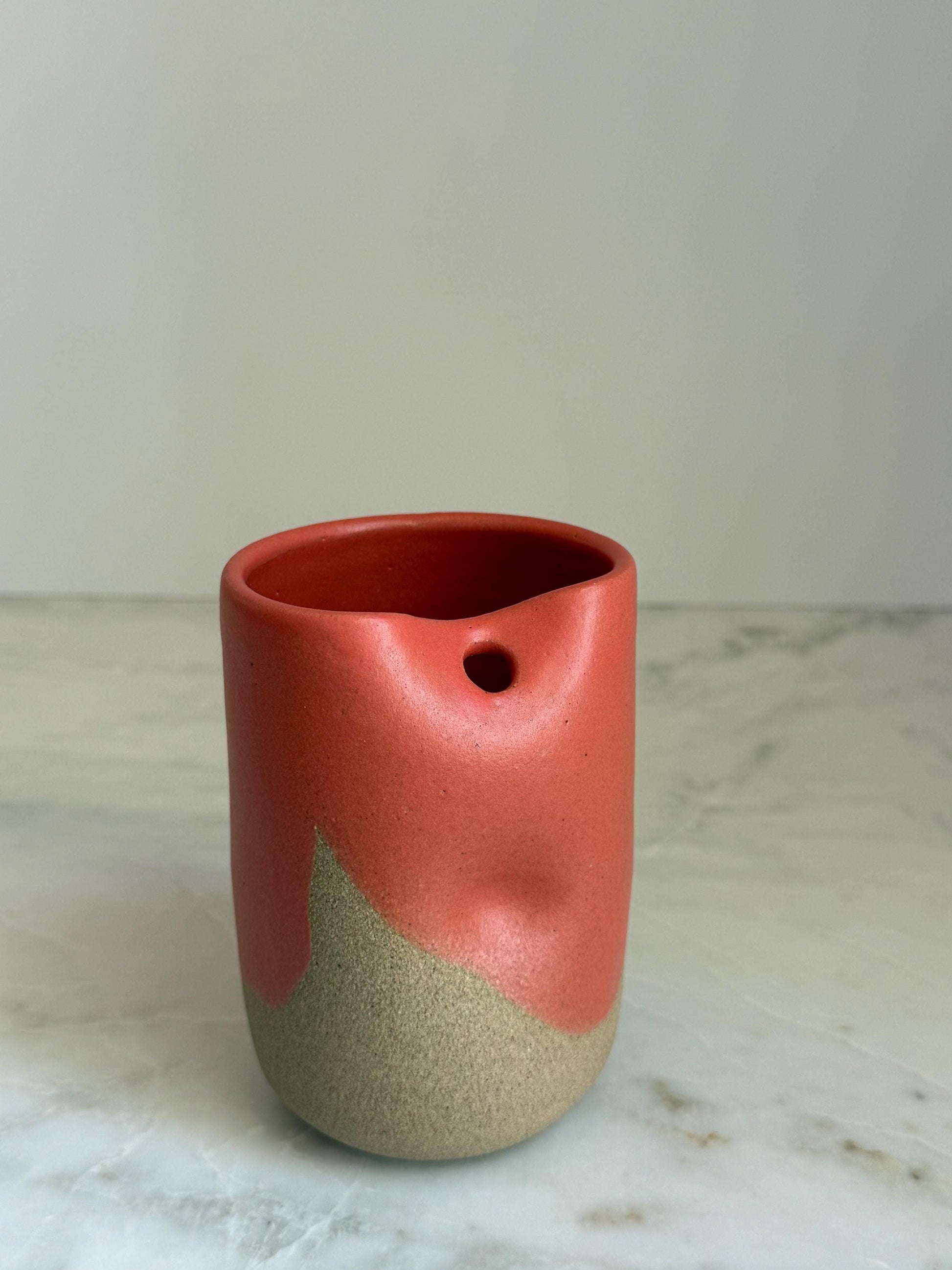 Handmade Ceramic Iced Coffee Cup with Straw