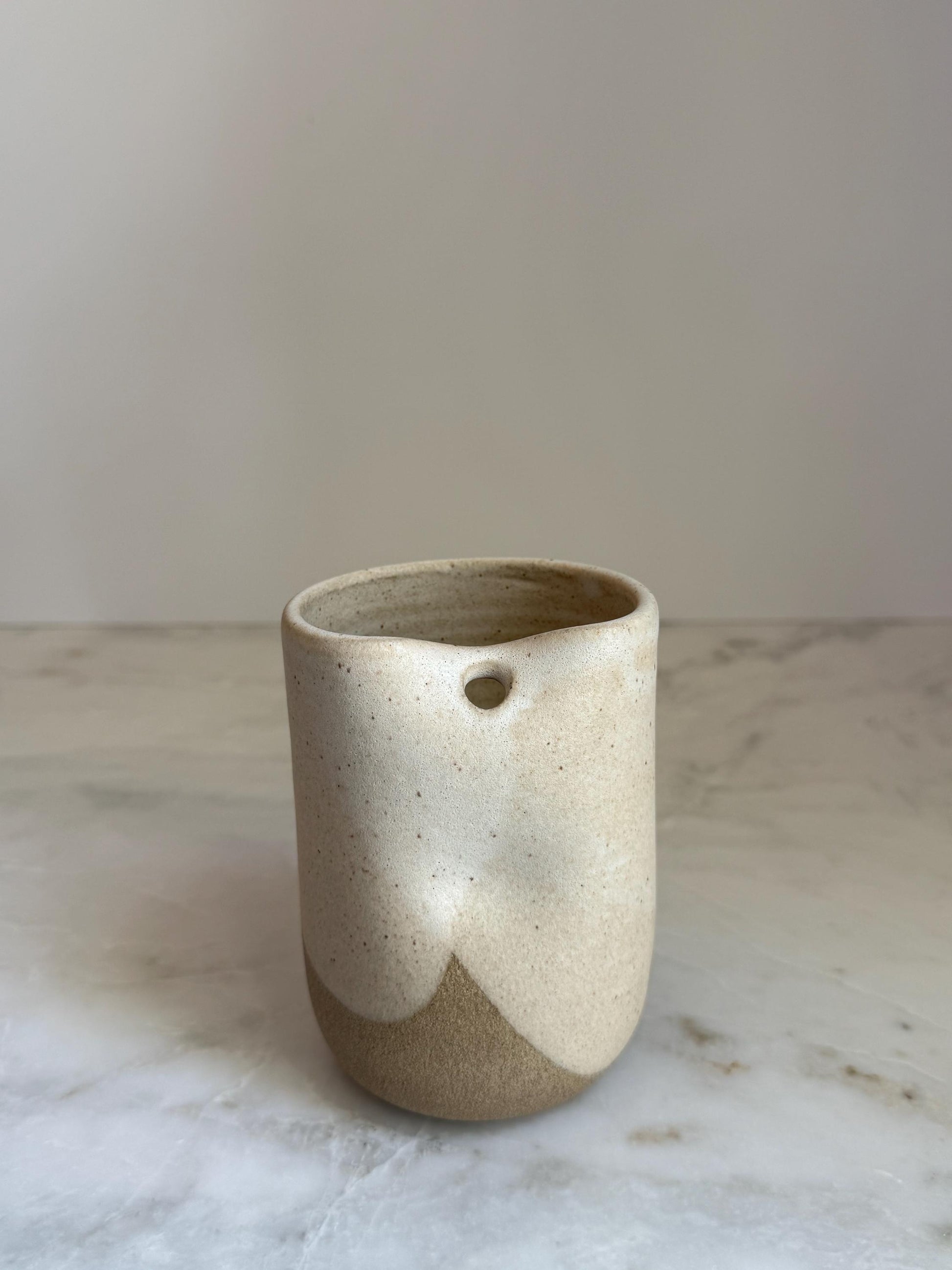Handmade Ceramic Iced Coffee Cup with Straw