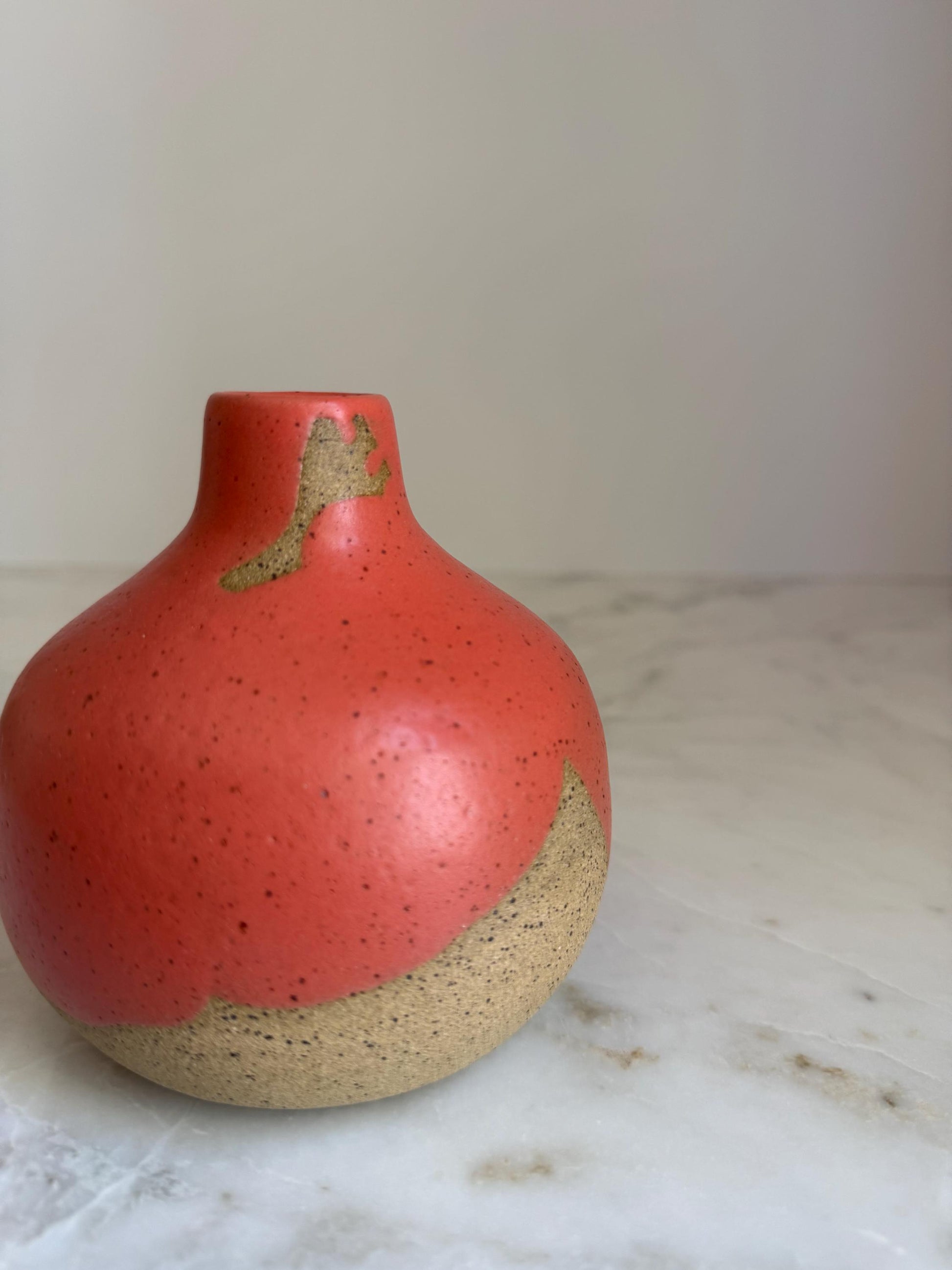 Coral Bottleneck Vase - 5 inch