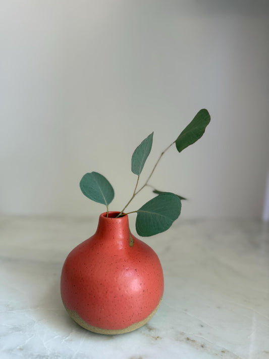 Coral Bottleneck Vase - 5 inch