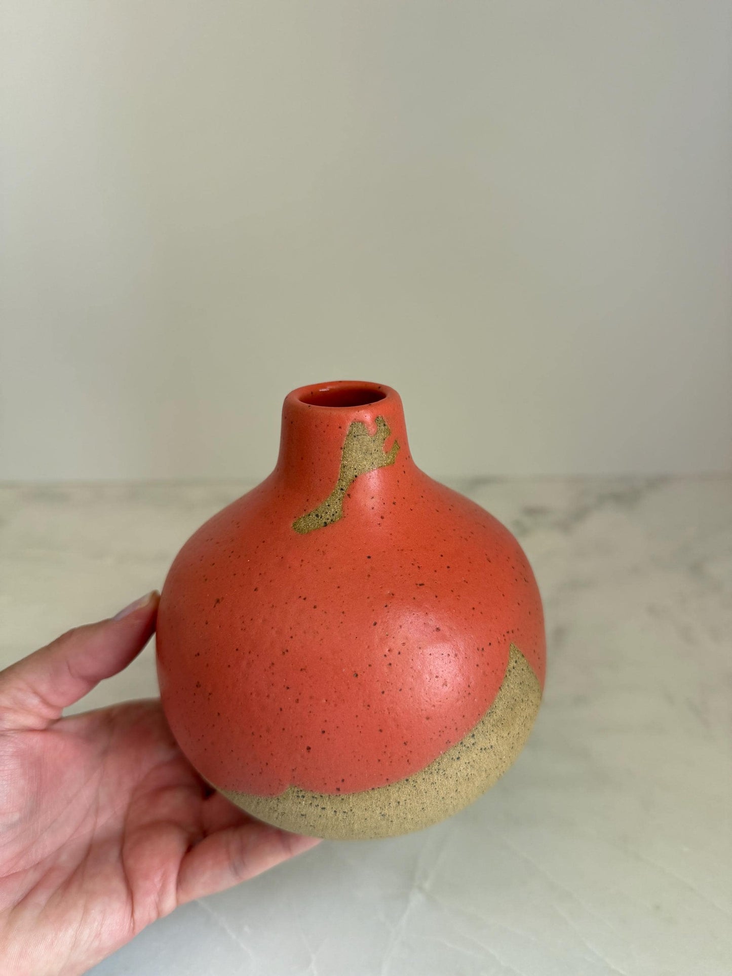 Coral Bottleneck Vase - 5 inch