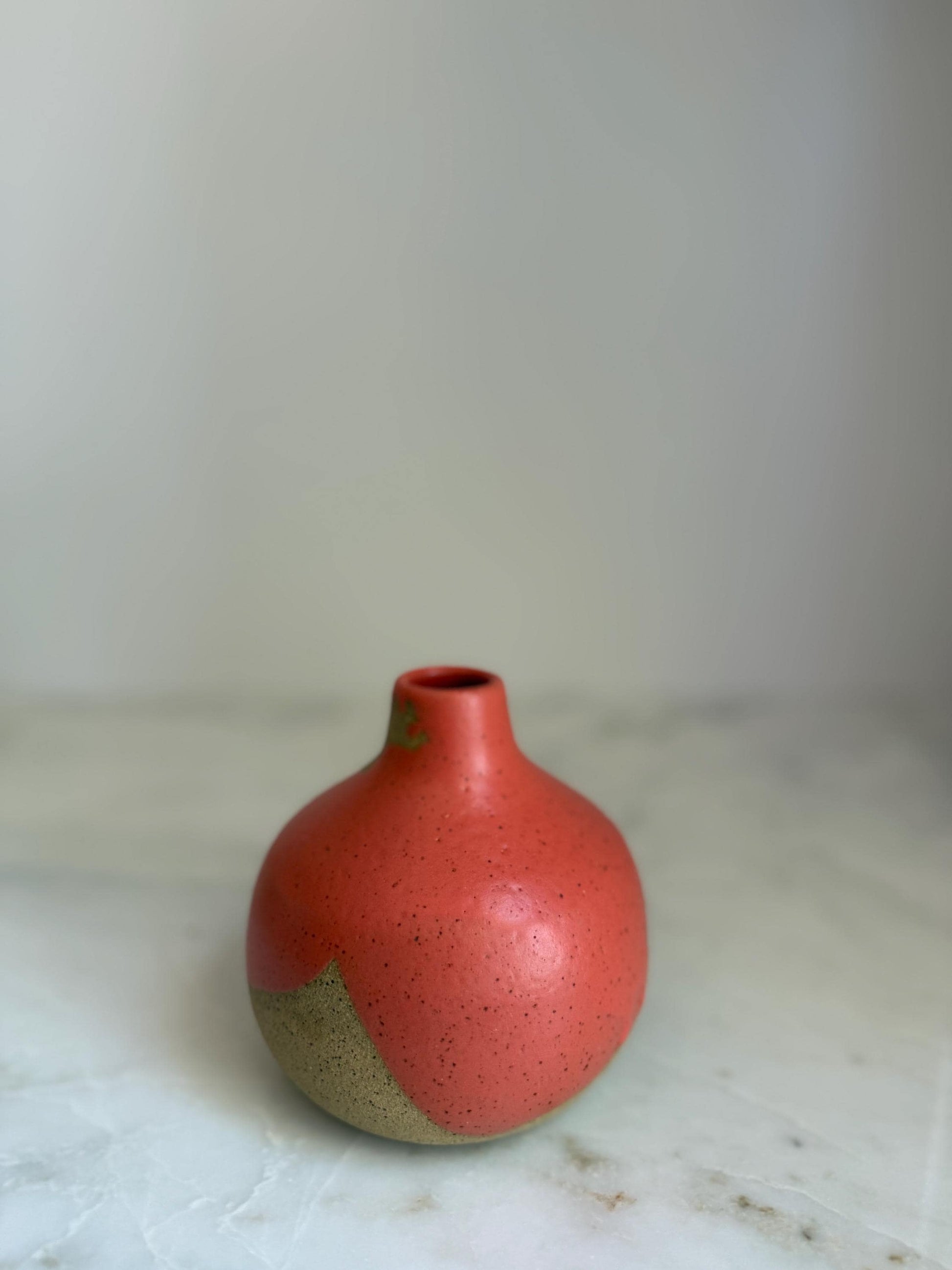 Coral Bottleneck Vase - 5 inch