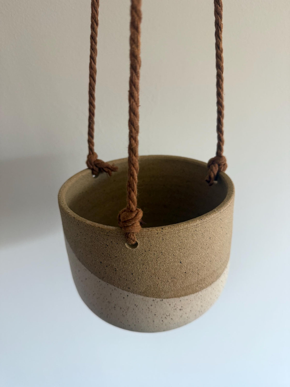 Hanging Planter - Angled Cream