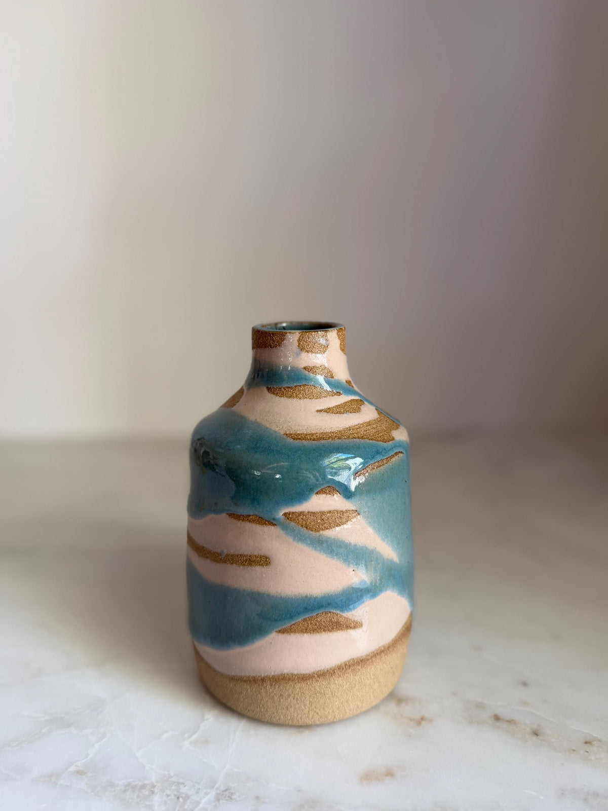Teal Tide Bud Vase