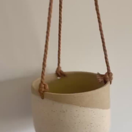 Hanging Planter - Angled Cream