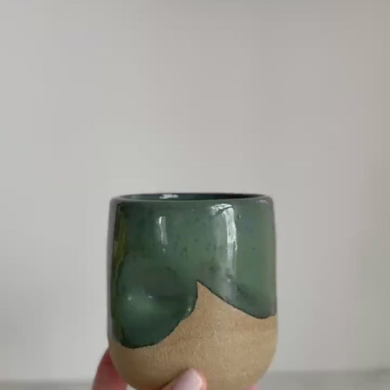 Blue-Green Layered Dimple Cup