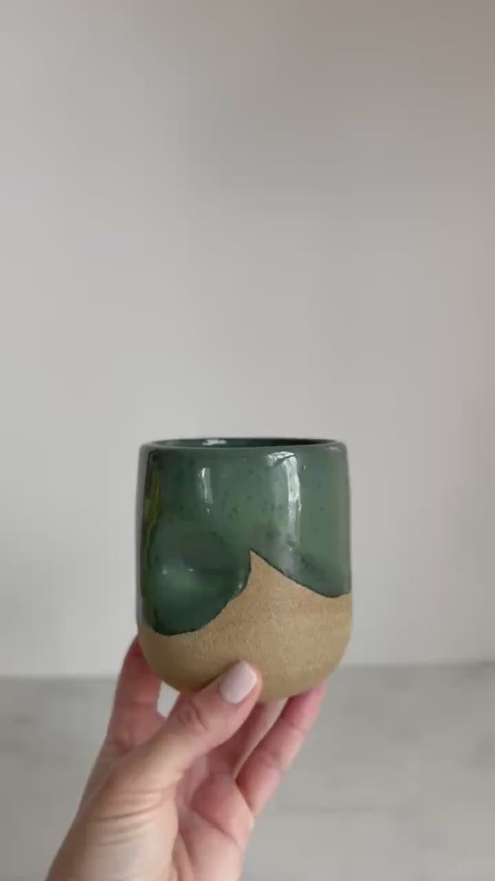 Blue-Green Layered Dimple Cup