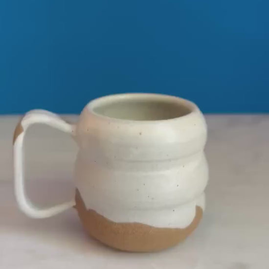 Handmade Ripple Mug - Oatmeal